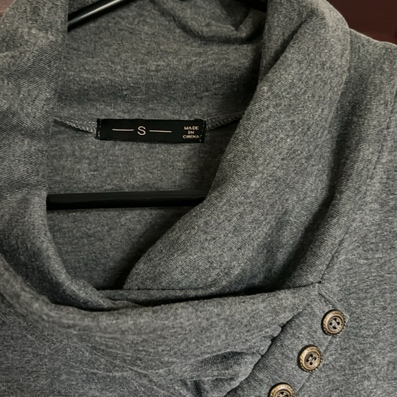 Gray Cowl Neck Cotton/Poly Blend top - Picture 3 of 5